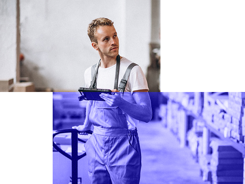 Warehouseman at work