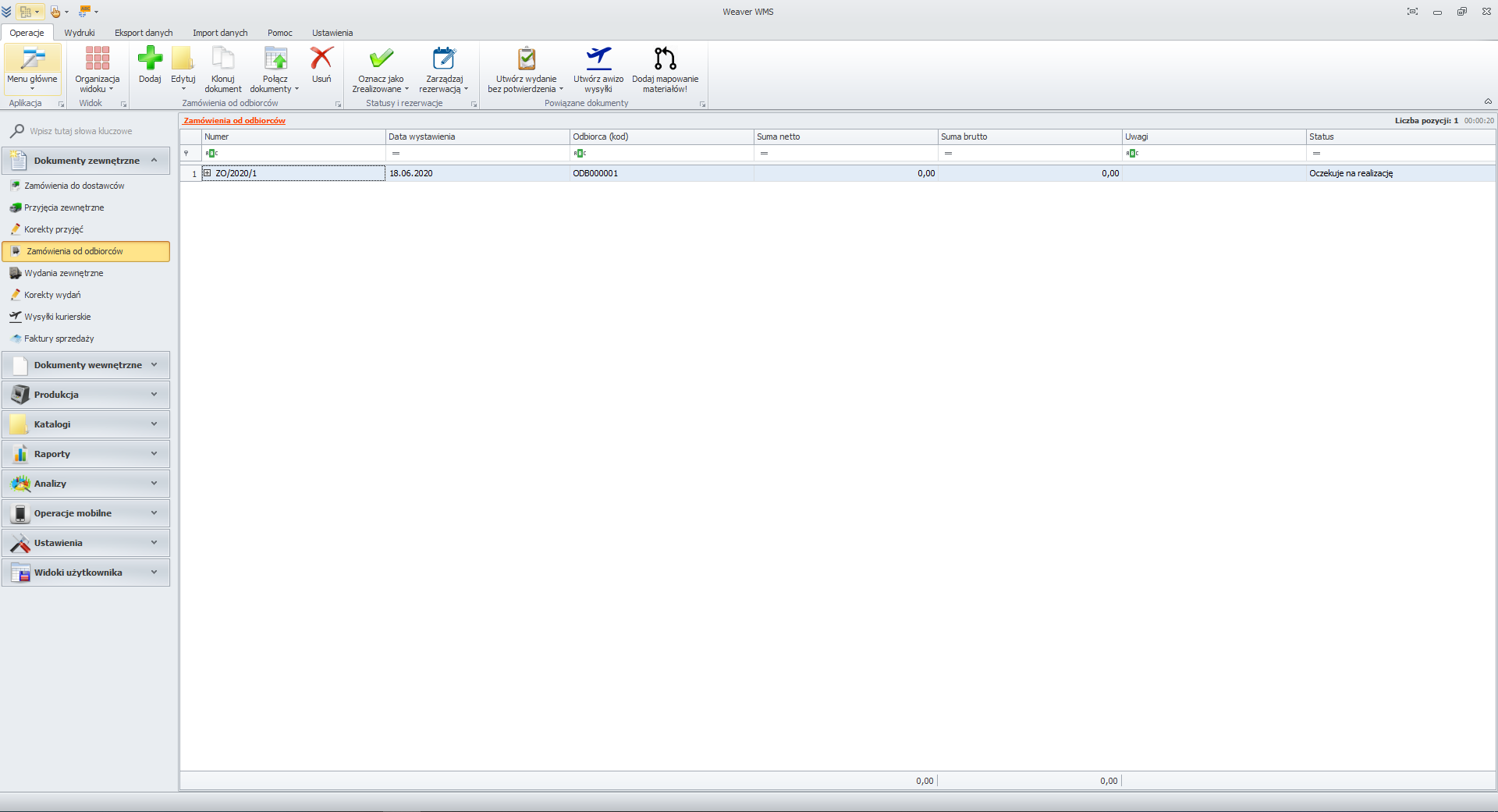 Orders from Weaver WMS customers